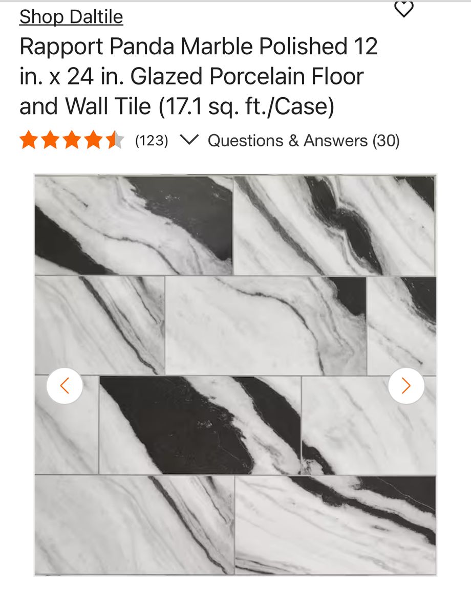 Black panda marble tile