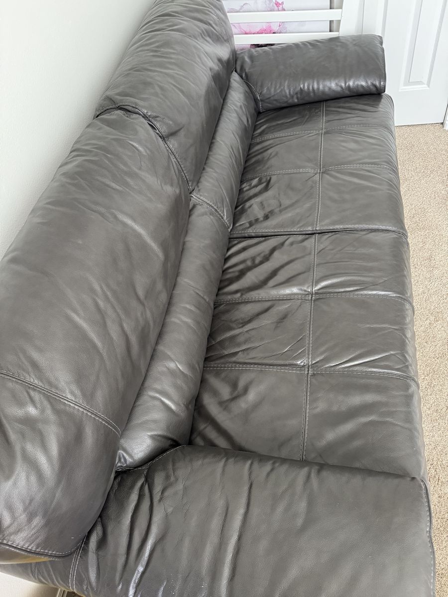RC Willey Genuine Leather Sofa – Great Condition ($1500 Original)