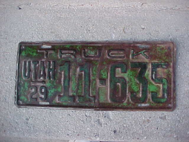 1929 Utah license plate....hard to find truck plate