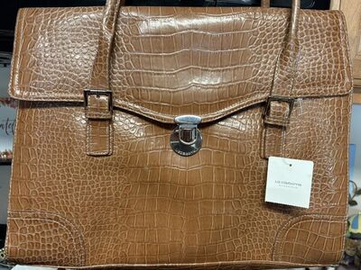 New Liz Claiborne crocodile-embossed briefcase