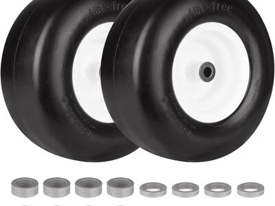 2pk Flat Free Lawn Mower Tires 12x6.50-6 NEW