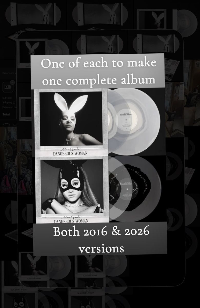 Ariana Grande-Dangerous Woman 10th Anniversary Vinyl-Mixed 2LP (2016 & 2026 Art) Half & Half-Both Albums-One Complete Album