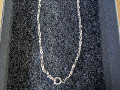 Silver Rope Chain Necklace with Spring Ring Clasp