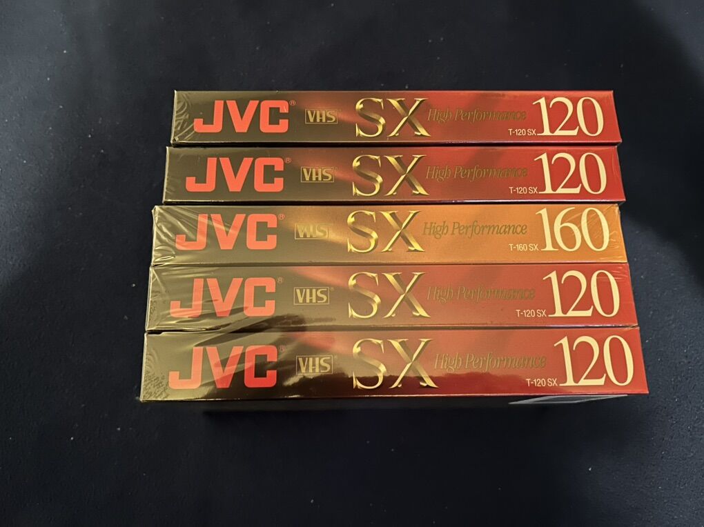 5 VHS JVC tapes Blank/sealed