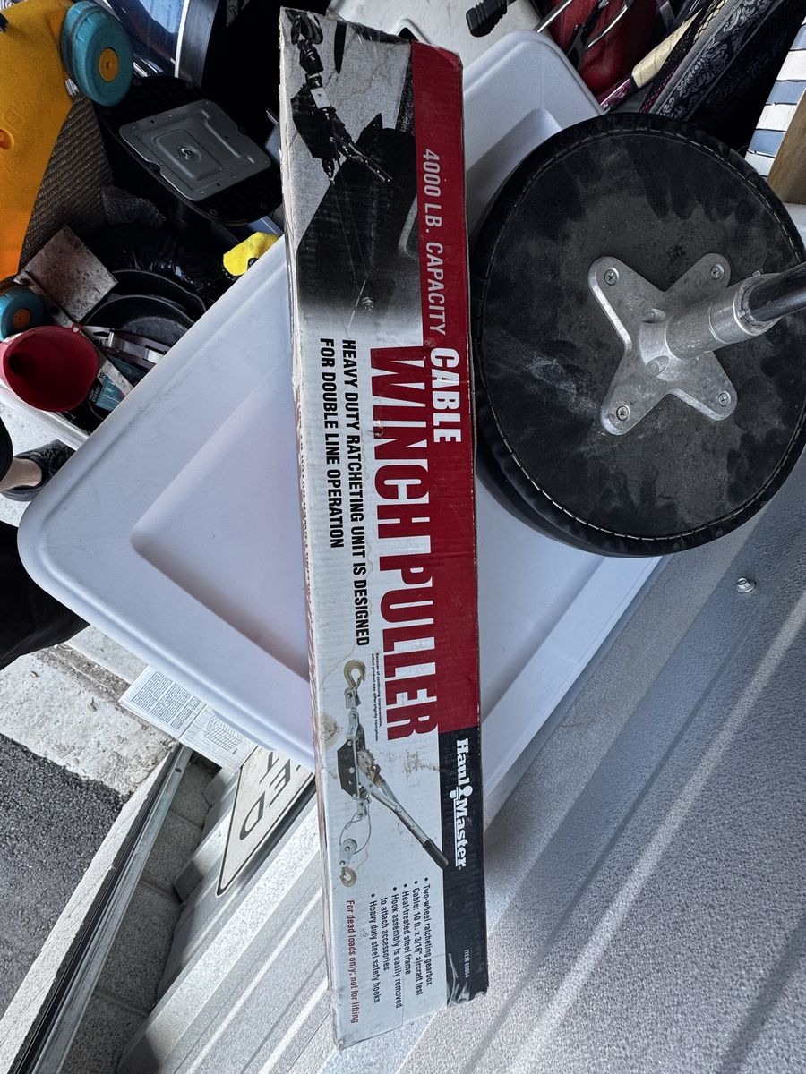 Haul Master 4000 lb. Capacity Cable Winch Puller - Heavy Duty Ratcheting Unit, 10 ft. Cable