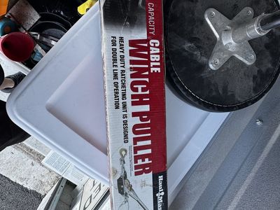 Haul Master 4000 lb. Capacity Cable Winch Puller - Heavy Duty Ratcheting Unit, 10 ft. Cable