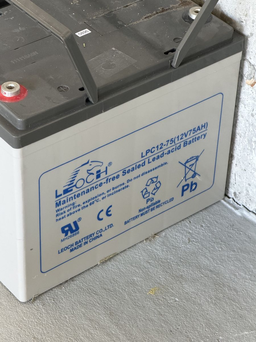 4X 12V 75Ah Sealed Lead Acid Batteries – Low Hours