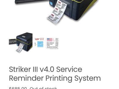 Striker III v4.0 Service Reminder Printing System