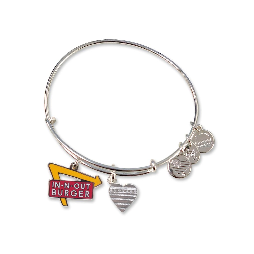 In-N-Out Burger Charm Bracelet Adjustable Silver-Tone Bangle Collector Item