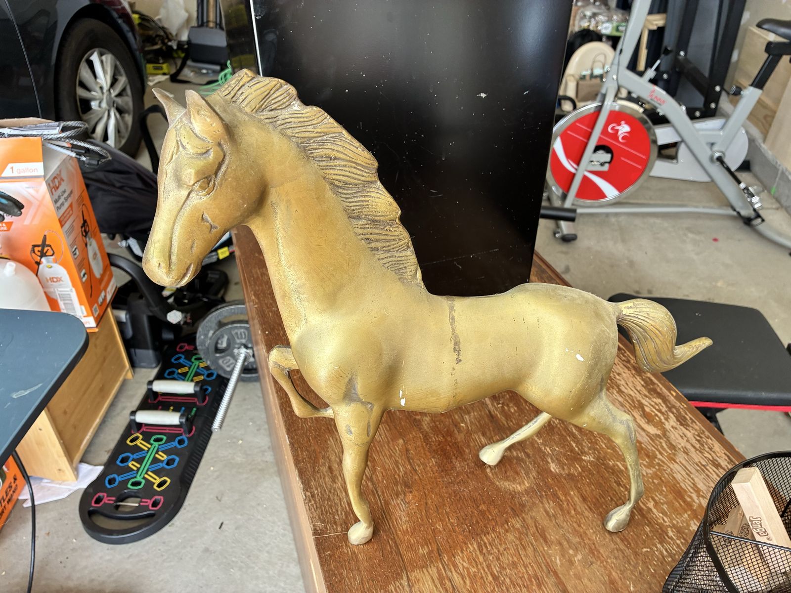 Vintage Brass Horse Figurine Decor Statue