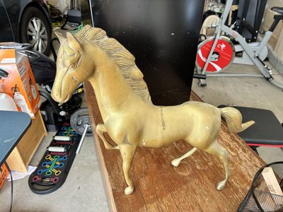 Vintage Brass Horse Figurine Decor Statue