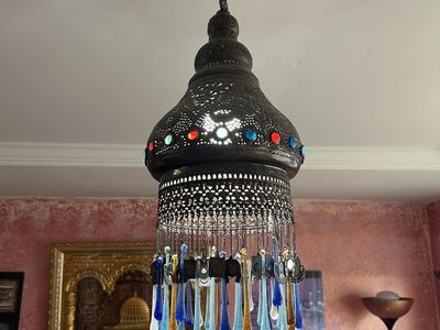 Authentic Handcrafted Egyptian Copper Hanging Lantern / Chandelier