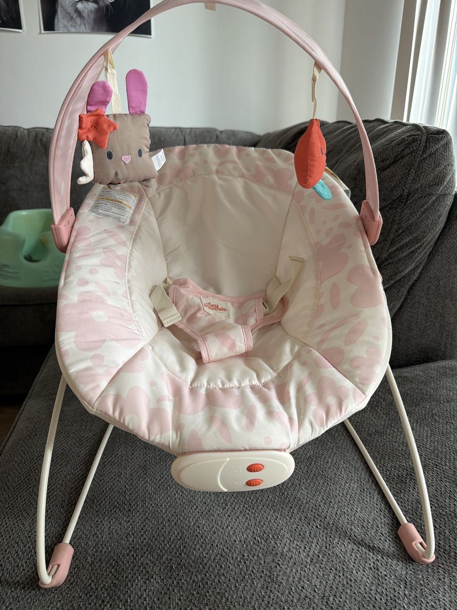 Tiny marvels Pink Sweet Blossom Bouncer Vibrating Musical Infant Seat