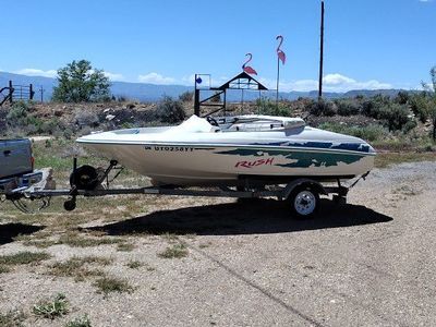 rush 14ft jet boat w trailer