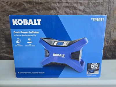 Kobalt Dual-Power Inflator #791911 - 12V/120V Portable Air Compressor with Auto Shutoff