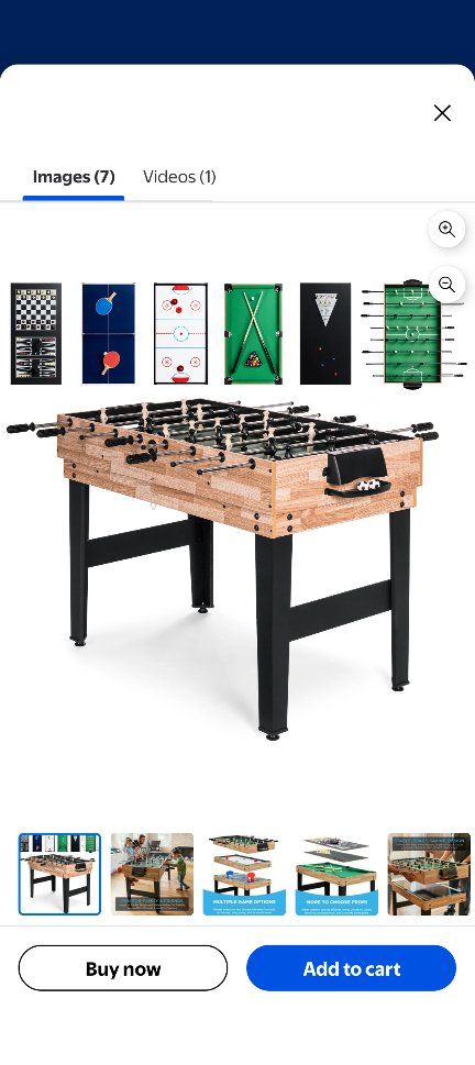 10-in-1 Game Table: foosball, ping pong, pool