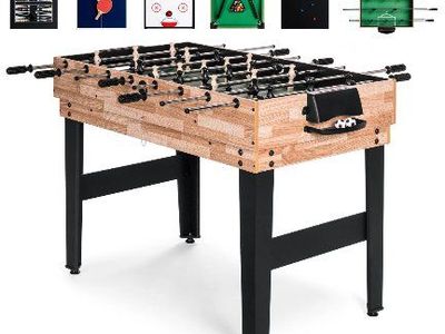 10-in-1 Game Table: foosball, ping pong, pool