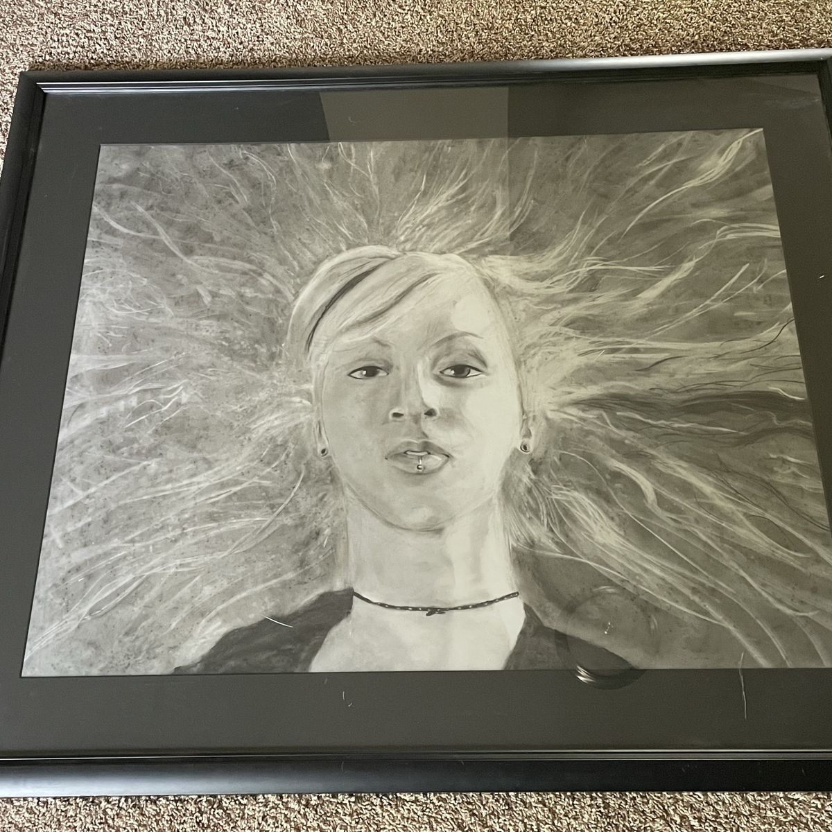 Huge Original Charcoal Portrait