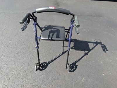 Carex Blue Rollator Walker with Seat and Hand Brakes Used