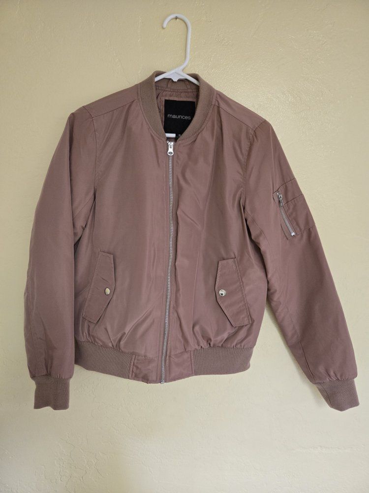 Maurices Mauve Pink Bomber Jacket Full Zip Women's Size S