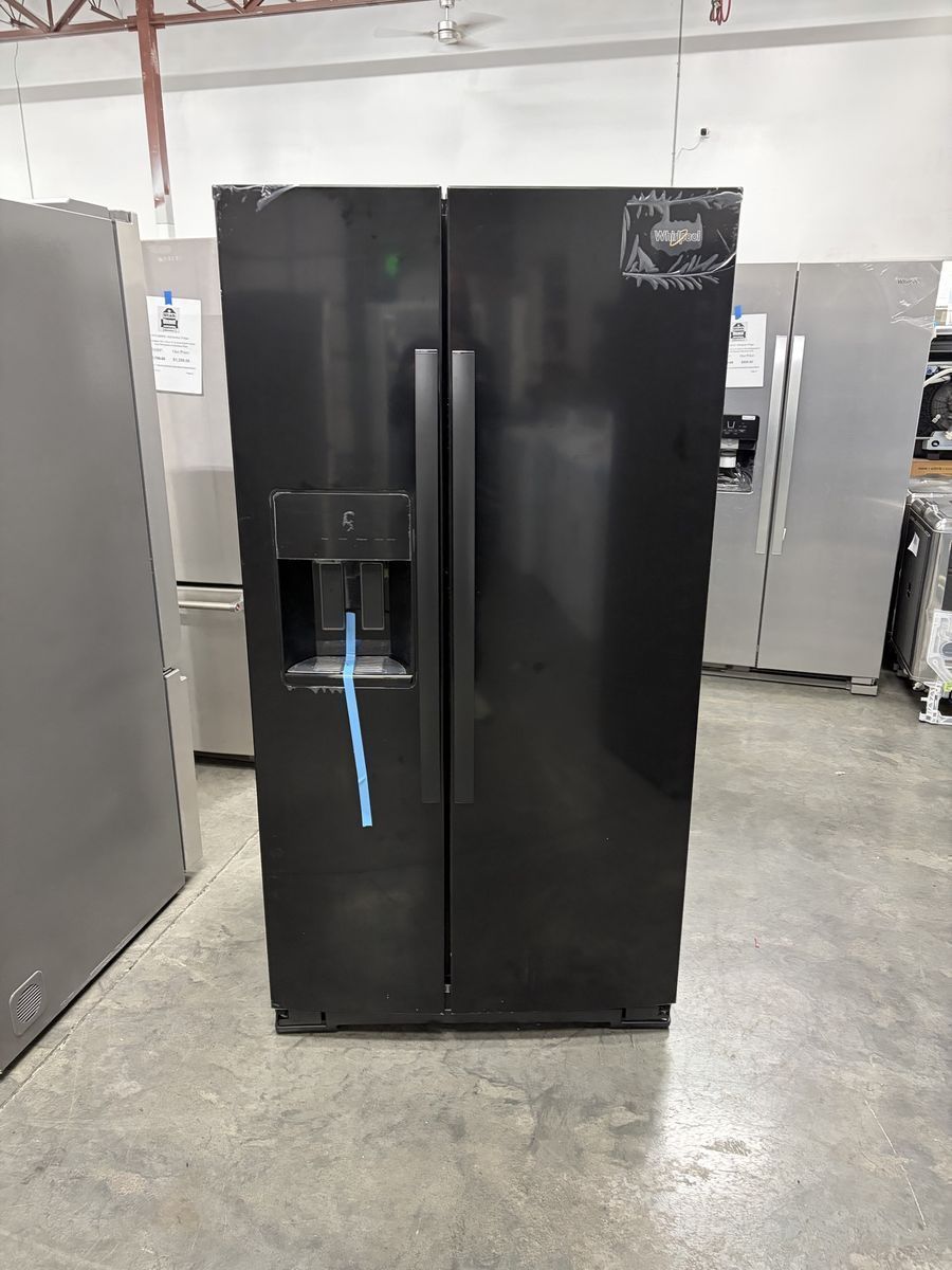 NEW WHIRLPOOL BLACK 29 C FT SIDE BY SIDE REFRIGERATOR