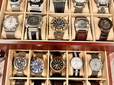 Large Collection of Men's Wristwatches - Fossil, Rockwell, Nixon & More
