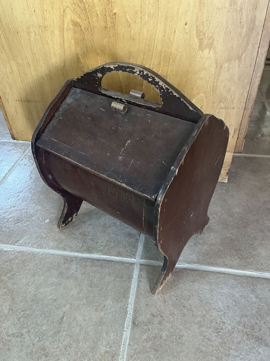Old wood Antique storage sewing caddy 15 tall X 11.5 wide X 10 deep