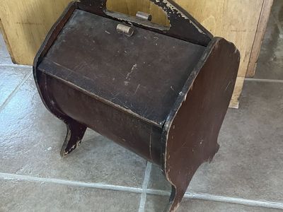 Old wood Antique storage sewing caddy 15 tall X 11.5 wide X 10 deep