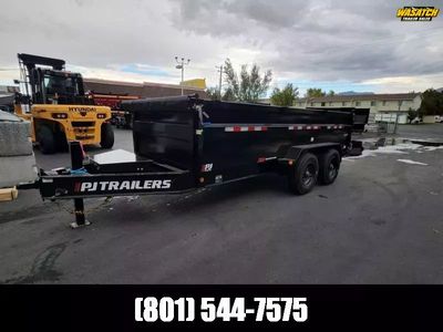 2026 PJ Trailers 7X16 DE 3' Side Hydraulic Jack Du