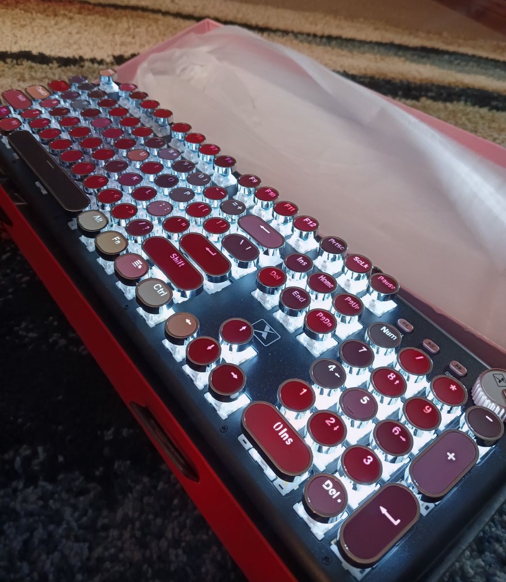 Mechanical Gaming Keyboard. Steampunk Vintage Retro Style...
