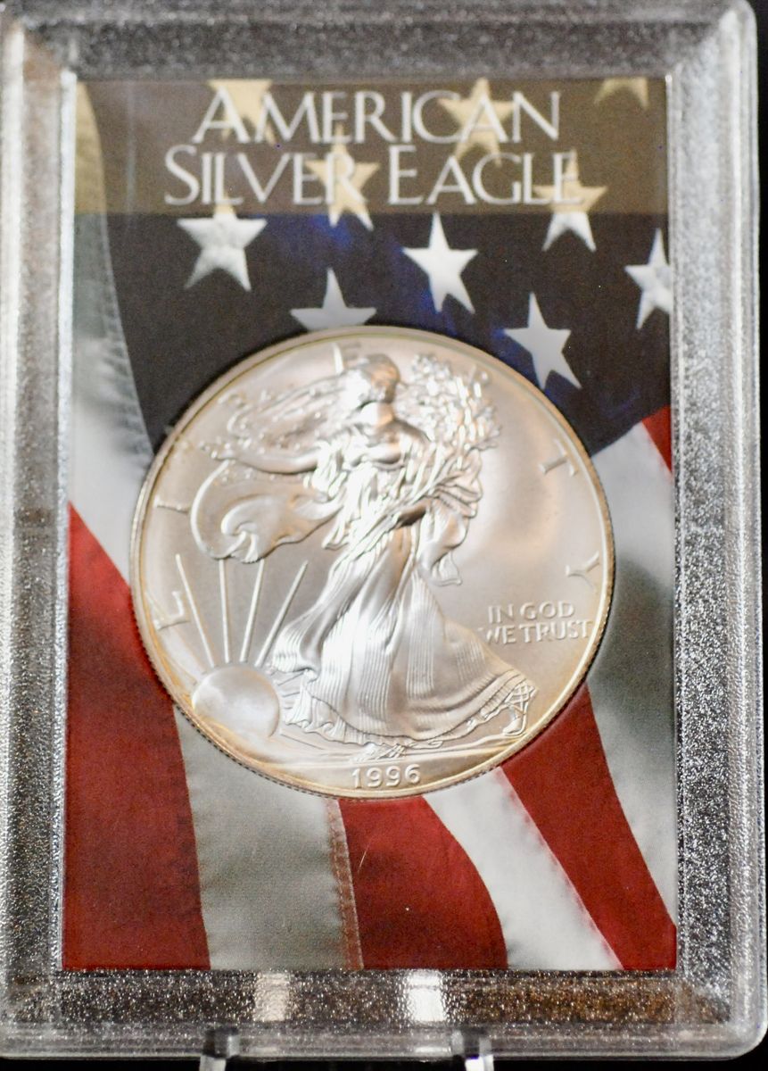 KEY DATE 1996 AMERICAN SILVER EAGE 1oz. 999 FINE SILVER LOWEST MINTAGE
