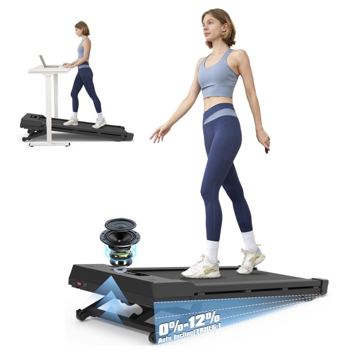 PACEROCKER Treadmill with Bluetooth Speaker