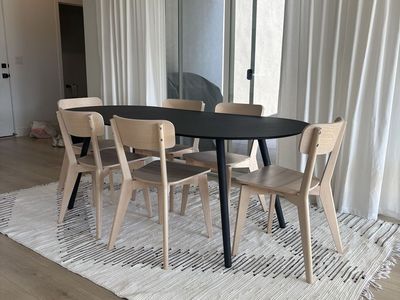 Article Ballo Black Metal Oval Indoor/Outdoor Dining Table