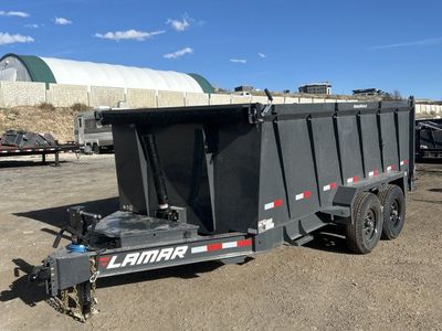 7x14 Lamar DT Dump Trailer - 48" Sides - 14K GVWR - Stabilizer Jacks, Telescopic