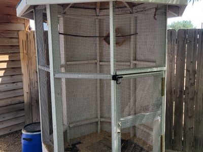 Custom Built Hexagonal Bird Aviary / Coop - Outdoor Enclosure
