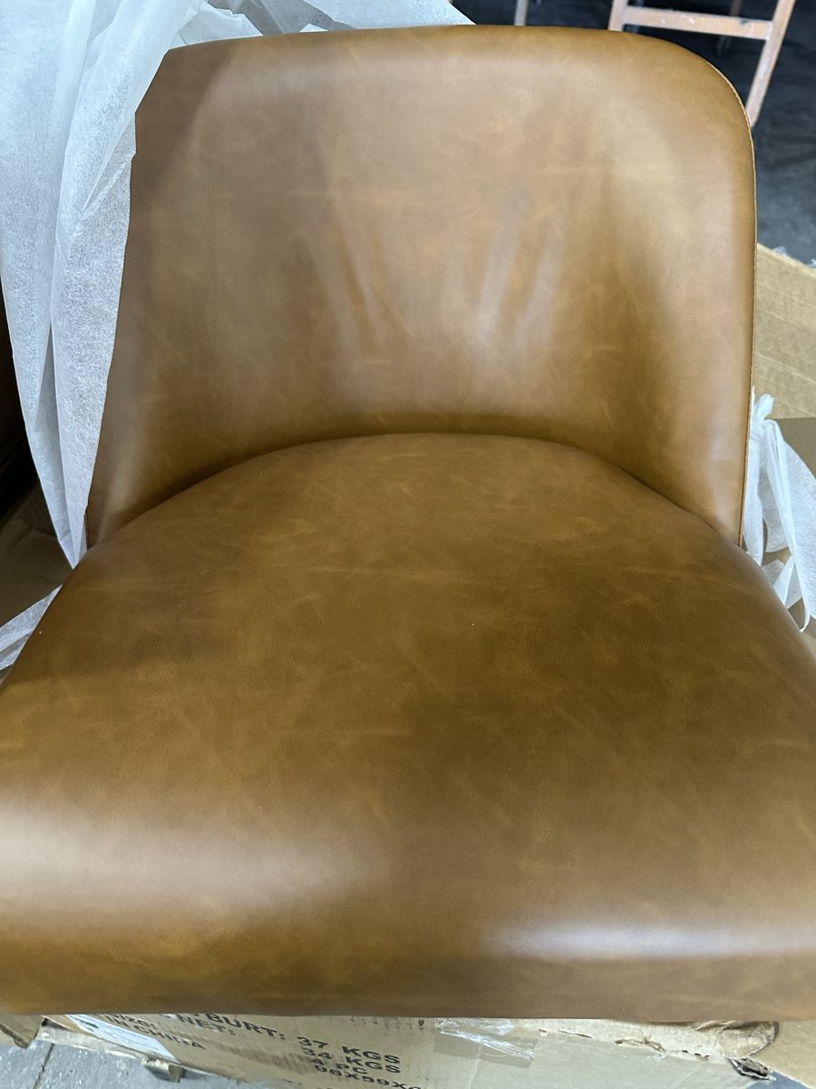 Brand New Modern Counter Stools (Set of 4) - Brown Faux Leather