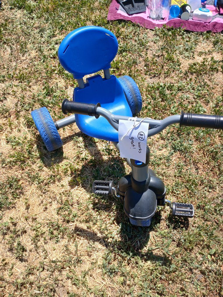 Kids Blue Tricycle - Toddler Pedal Ride-On Trike