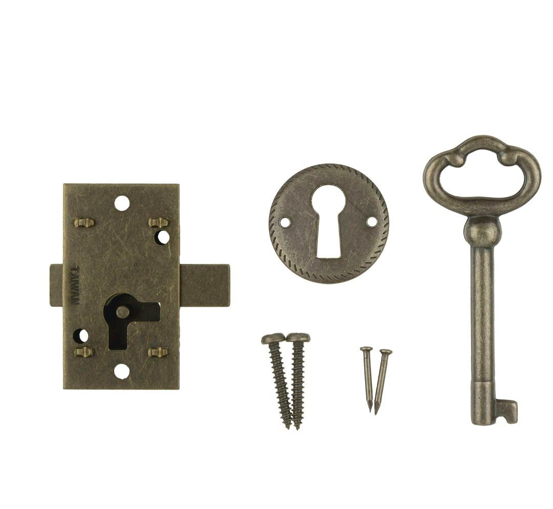 Antique Brass Finish Cabinet Furniture Lock / Key