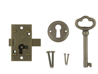 Antique Brass Finish Cabinet Furniture Lock / Key