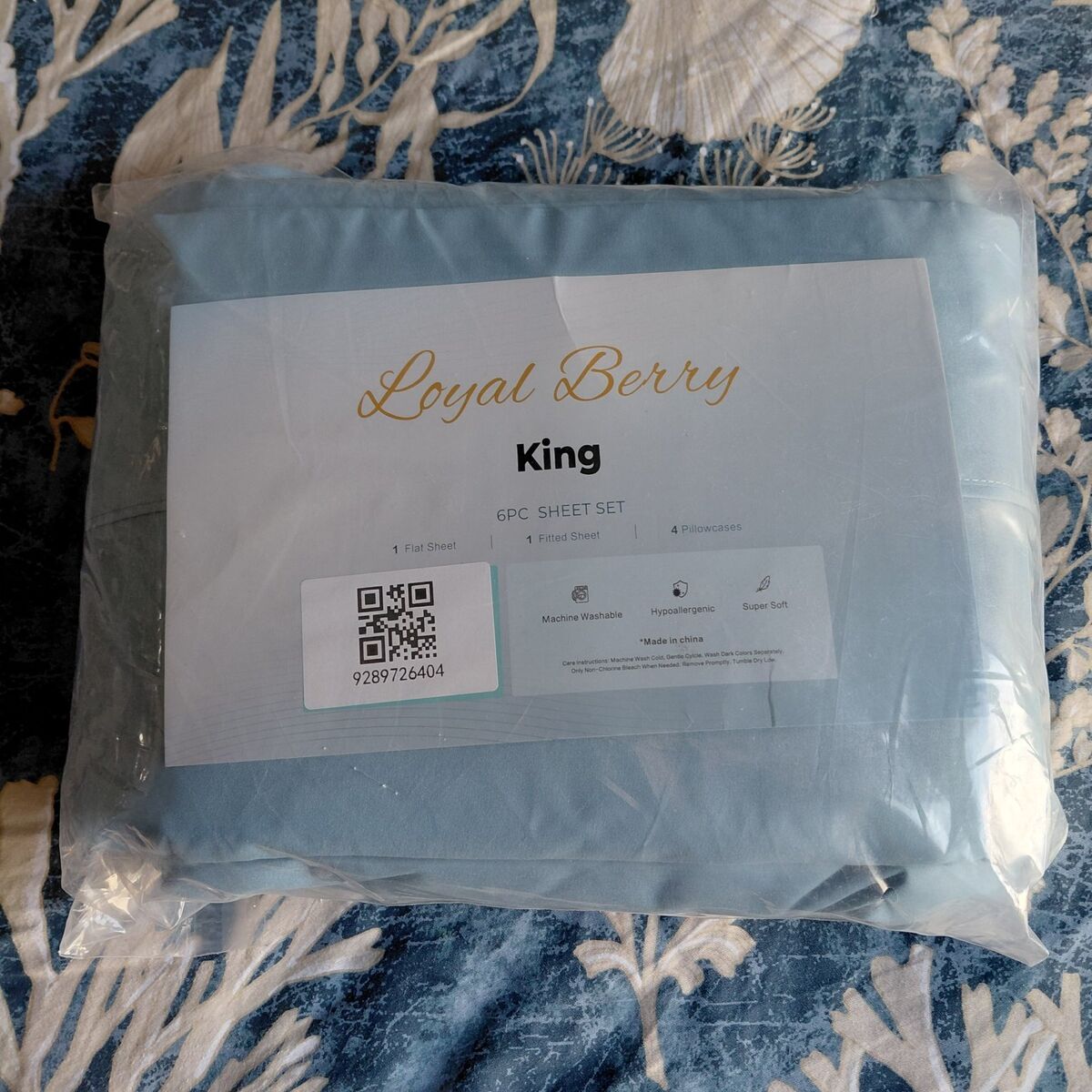 Half-off King Size Blue Sheet Set! Originally $65.