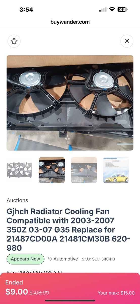 Radiator cooling fan