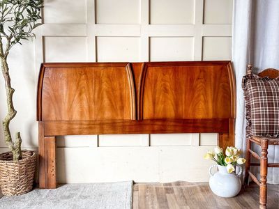 *FREE DELIVERY* Vintage MCM Walnut Headboard