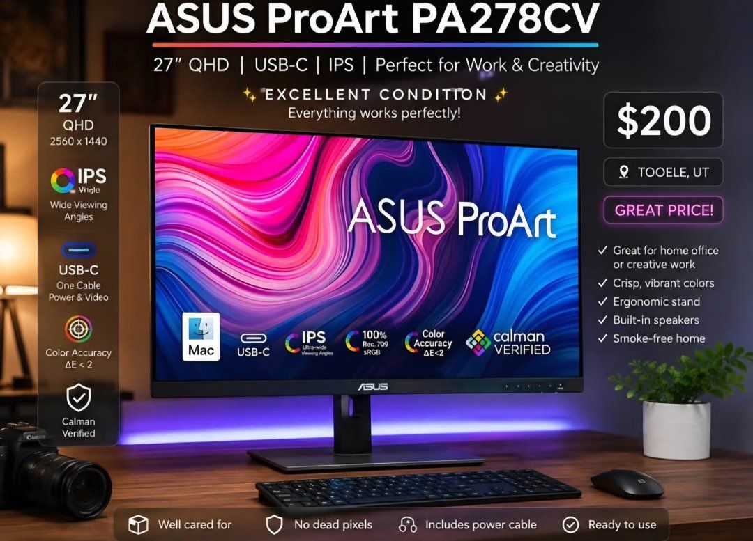 ASUS ProArt PA278CV 27" QHD Monitor (2560x1440) USB-C IPS #17