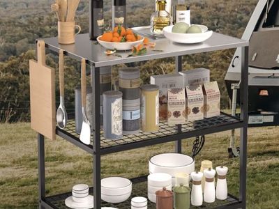 Mobile x3 tier Food Cart/Prep Table on castor wheels.. New in box..!!