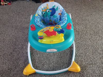 Bright Starts 3 Ways to Play Walker Sea Turtle, Adjustable Height Activity Walker