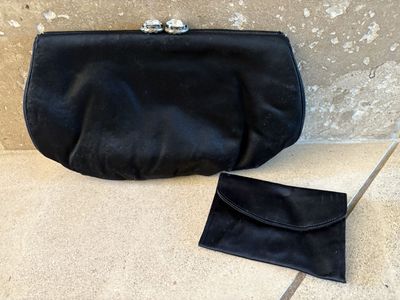 Vintage I. Magnin Satin Clutch w/ Card Wallet