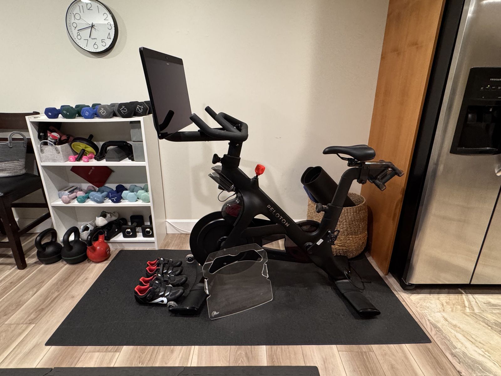 Peloton Bike+ w/ Shoes, Tray, Weights & Mat – Ready to Ride