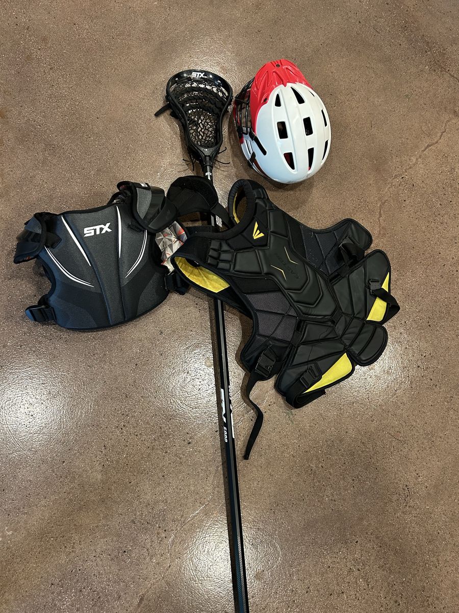 STX Lacrosse Goalie Stick & Chest Protector Set w/ Easton Helmet - Youth/Adult Used