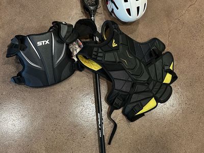 STX Lacrosse Goalie Stick & Chest Protector Set w/ Easton Helmet - Youth/Adult Used