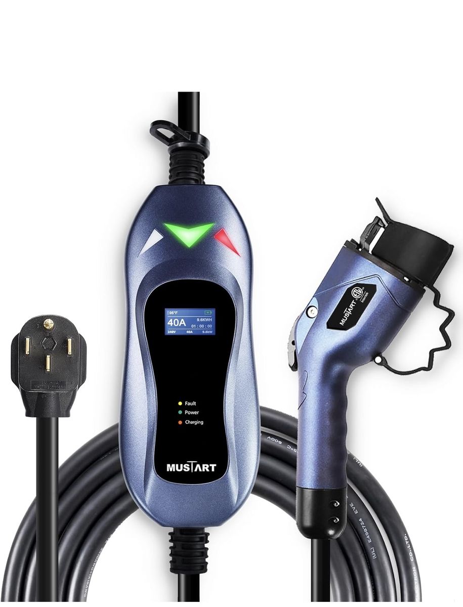 MUSTART 40A Level 2 EV Charger - 25Ft Cable Portable Electric Vehicle Charger